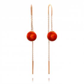 Серьги из золочёного серебра Дарвин 42E182361kk-кр с янтарём 42E182361kk-кр фото