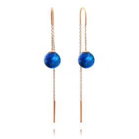 Серьги из золочёного серебра Дарвин 42E252361kk-бир с янтарём 42E252361kk-бир фото