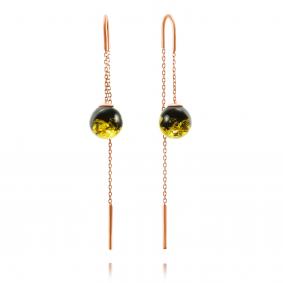 Серьги из золочёного серебра Дарвин 42E392361mm-з с янтарём 42E392361mm-з фото