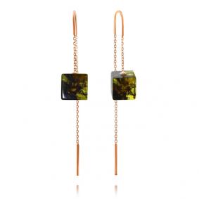 Серьги из золочёного серебра Дарвин 42E392365bb-з с янтарём 42E392365bb-з фото