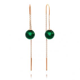 Серьги из золочёного серебра Дарвин 42E432361kk-з с янтарём 42E432361kk-з фото