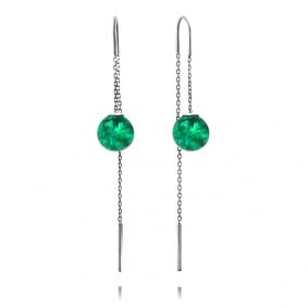 Серебряные серьги Дарвин 42E437361kk-з с янтарём 42E437361kk-з фото