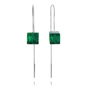 Серебряные серьги Дарвин 42E437365bb-з с янтарём 42E437365bb-з фото