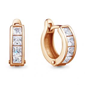 Золотые серьги AQUAMARINE 43054 с фианитом 43054 фото