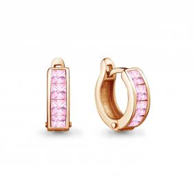 Золотые серьги AQUAMARINE 43054Р с фианитом 43054Р фото