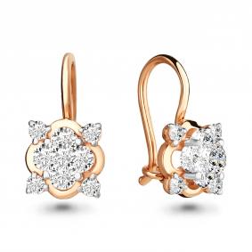 Золотые серьги AQUAMARINE 43303 с Swarovski 43303 фото