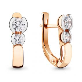 Золотые серьги AQUAMARINE 43306 с Swarovski 43306 фото