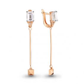 Золотые серьги AQUAMARINE 43308А с Swarovski 43308А фото