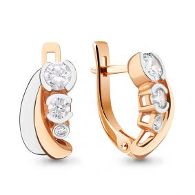 Золотые серьги AQUAMARINE 43314 с Swarovski 43314 фото