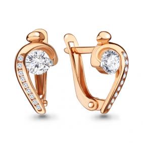 Золотые серьги AQUAMARINE 43321А с Swarovski 43321А фото