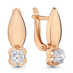 Золотые серьги AQUAMARINE 43326 с Swarovski 43326 фото