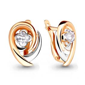 Золотые серьги AQUAMARINE 43328 с Swarovski 43328 фото