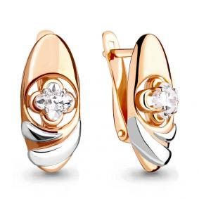 Золотые серьги AQUAMARINE 43330 с Swarovski 43330 фото