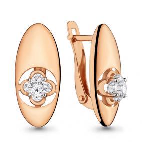 Золотые серьги AQUAMARINE 43331 с Swarovski 43331 фото