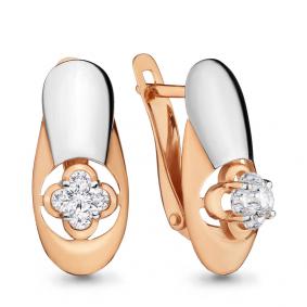 Золотые серьги AQUAMARINE 43332 с Swarovski 43332 фото