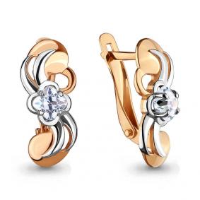 Золотые серьги AQUAMARINE 43336 с Swarovski 43336 фото