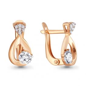 Золотые серьги AQUAMARINE 43352А с Swarovski 43352А фото