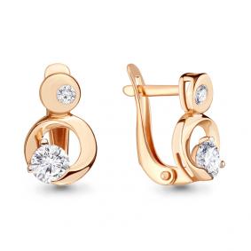 Золотые серьги AQUAMARINE 43354 с Swarovski 43354 фото