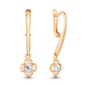 Золотые серьги AQUAMARINE 43357 с Swarovski 43357 фото