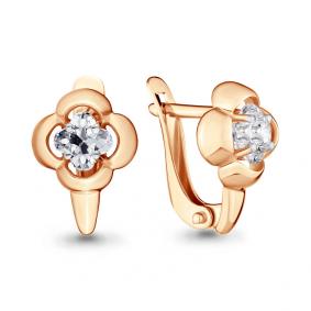 Золотые серьги AQUAMARINE 43358 с Swarovski 43358 фото