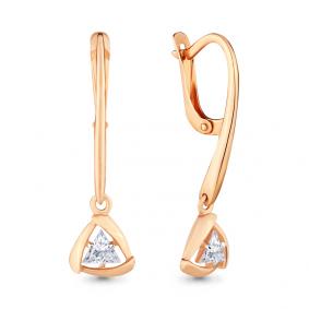 Золотые серьги AQUAMARINE 43364 с Swarovski 43364 фото