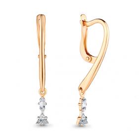 Золотые серьги AQUAMARINE 43365 с Swarovski 43365 фото