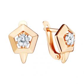 Золотые серьги AQUAMARINE 43368 с Swarovski 43368 фото