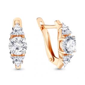 Золотые серьги AQUAMARINE 43371 с Swarovski 43371 фото