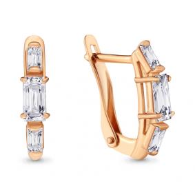 Золотые серьги AQUAMARINE 43374 с Swarovski 43374 фото