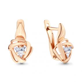 Золотые серьги AQUAMARINE 43385 с Swarovski 43385 фото