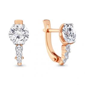 Золотые серьги AQUAMARINE 43399 с Swarovski 43399 фото