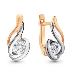 Золотые серьги AQUAMARINE 43405 с Swarovski 43405 фото