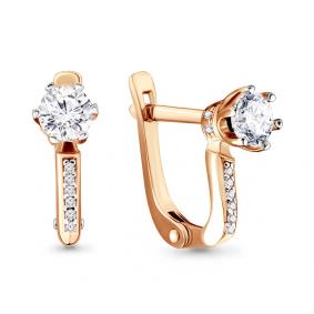 Золотые серьги AQUAMARINE 43412А с Swarovski 43412А фото