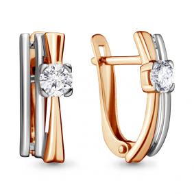 Золотые серьги AQUAMARINE 43423 с Swarovski 43423 фото