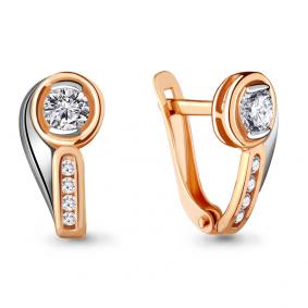 Золотые серьги AQUAMARINE 43424А с Swarovski 43424А фото