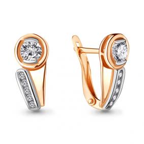 Золотые серьги AQUAMARINE 43432А с Swarovski 43432А фото