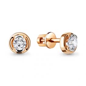 Золотые серьги AQUAMARINE 43434 с Swarovski 43434 фото