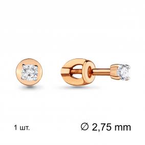 Одиночная серьга из золота AQUAMARINE с фианитом 435001 435001 фото