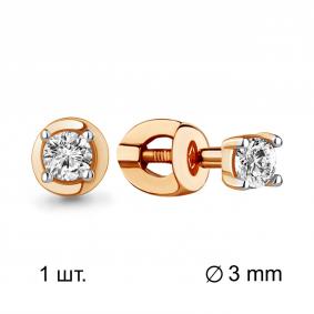 Одиночная серьга из золота AQUAMARINE с фианитом 435011 435011 фото