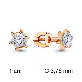 Одиночная серьга из золота AQUAMARINE с Swarovski 43502 43502 фото