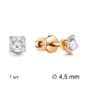 Золотая одиночная серьга AQUAMARINE с фианитом 43509 43509 фото