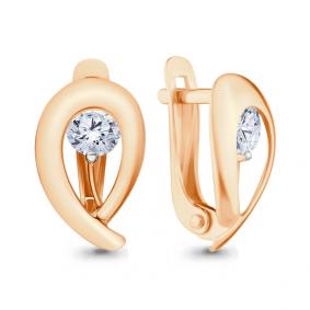 Золотые серьги AQUAMARINE 43517 с Swarovski 43517 фото