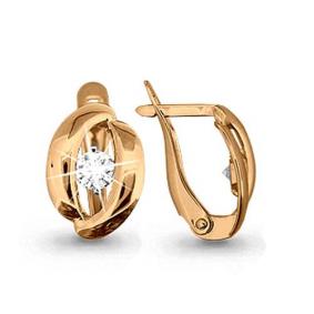 Золотые серьги AQUAMARINE 43518 с фианитом 43518 фото