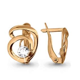 Золотые серьги AQUAMARINE 43520 с фианитом 43520 фото