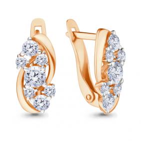 Золотые серьги AQUAMARINE 43536 с Swarovski 43536 фото