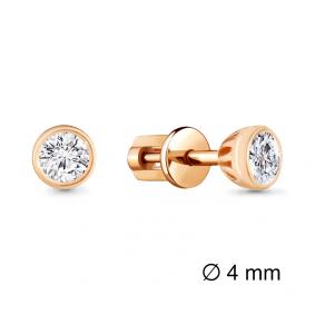 Золотые серьги AQUAMARINE 43559 с Swarovski 43559 фото