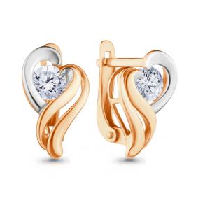 Золотые серьги AQUAMARINE 43562 с Swarovski 43562 фото