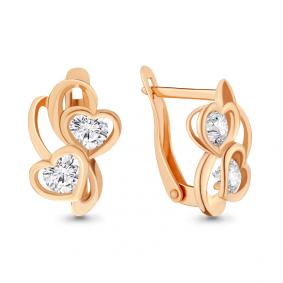 Золотые серьги AQUAMARINE 43571 с Swarovski 43571 фото