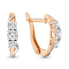 Золотые серьги AQUAMARINE 43576 с Swarovski 43576 фото