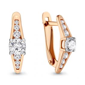 Золотые серьги AQUAMARINE 43577 с Swarovski 43577 фото